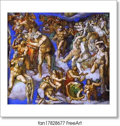 Free art print of The Last Judgment. Detail by Michelangelo