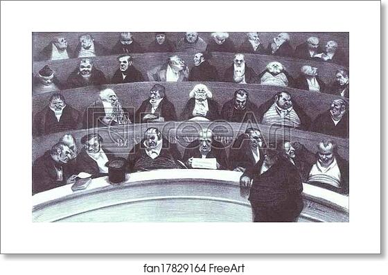 Free art print of The Legislative Belly. Perspective View of the Ministers' Seats of 1834. (Le Ventre legislatif. aspect des blancs ministeriels de la chambre improstituee de 1834) by Honoré Daumier Free art print of The Legislative Belly. Perspective View of the Ministers' Seats of 1834. (Le Ventre legislatif. aspect des blancs ministeriels de la chambre improstituee de 1834) by Honoré Daumier