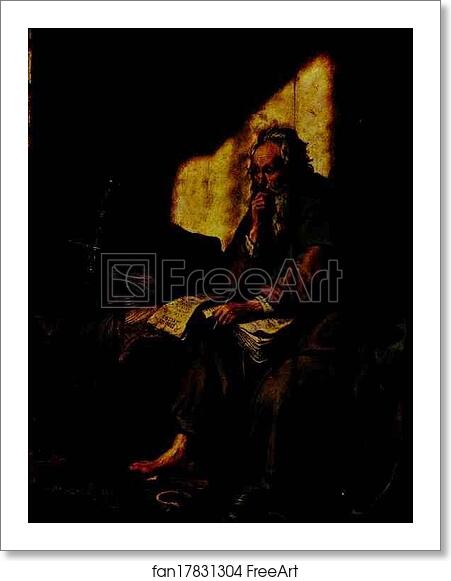 Free art print of St. Paul in Prison by Rembrandt Harmenszoon Van Rijn