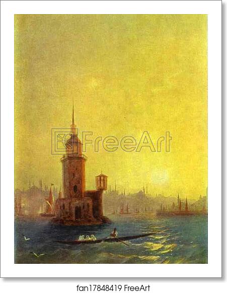 Free art print of View of the Leander Tower in Constantinople by Ivan Aivazovsky Free art print of View of the Leander Tower in Constantinople by Ivan Aivazovsky