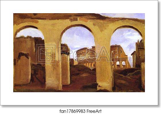 Free art print of The Colosseum Seen through the Arcades of the Basilica of Constantine by Jean-Baptiste-Camille Corot