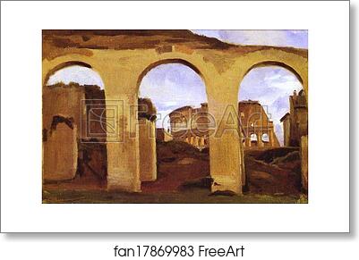 Free art print of The Colosseum Seen through the Arcades of the Basilica of Constantine by Jean-Baptiste-Camille Corot