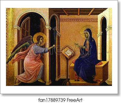 Free art print of Maestà (front, crowning panels) The Announcement of the Virgin's Death by Duccio Di Buoninsegna