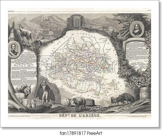 Free art print of Dept. De L'Ariege. by Victor Jules Levasseur Free art print of Dept. De L'Ariege. by Victor Jules Levasseur