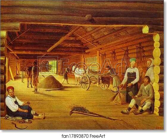 Free art print of Threshing-Floor by Alexey Venetsianov