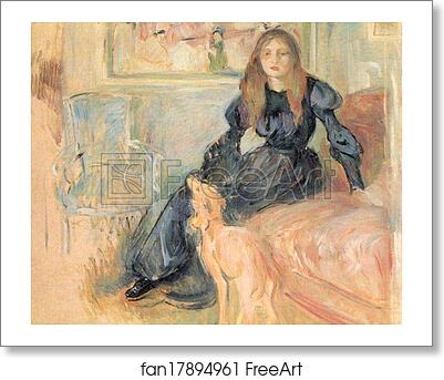 Free art print of Julie Manet and her Greyhound, Laertes by Berthe Morisot