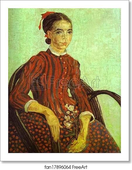 Free art print of "La Mousmé", Seated in a Cane Chair by Vincent Van Gogh Free art print of "La Mousmé", Seated in a Cane Chair by Vincent Van Gogh
