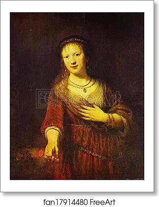 Free art print of Saskia at Her Toilet by Rembrandt Harmenszoon Van Rijn