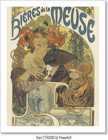 Free art print of Bieres De La Meuse by Alphonse Mucha Free art print of Bieres De La Meuse by Alphonse Mucha