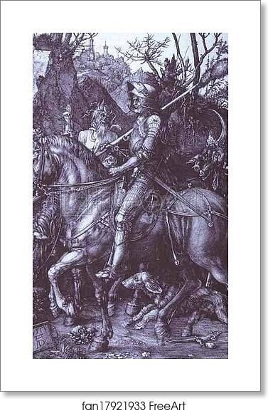 Free art print of Knight, Death and the Devil by Albrecht Dürer