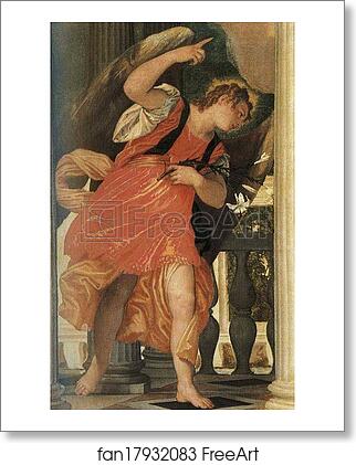 Free art print of The Annunciation. Detail by Paolo Veronese
