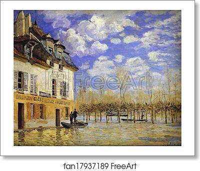 Free art print of Boat in the Flood at Port-Marly by Alfred Sisley
