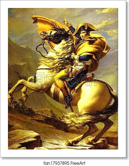 Free art print of Bonaparte Crossing the St. Bernard Pass by Jacques-Louis David
