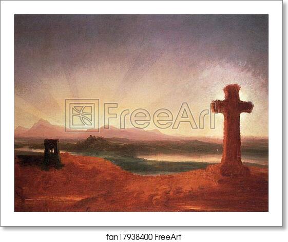 Free art print of Unfinished Landscape (The Cross at Sunset) by Thomas Cole Free art print of Unfinished Landscape (The Cross at Sunset) by Thomas Cole