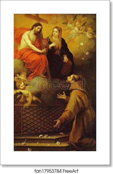 Free art print of The Vision to St. Francis at Porziuncola by Bartolomé Esteban Murillo Free art print of The Vision to St. Francis at Porziuncola by Bartolomé Esteban Murillo