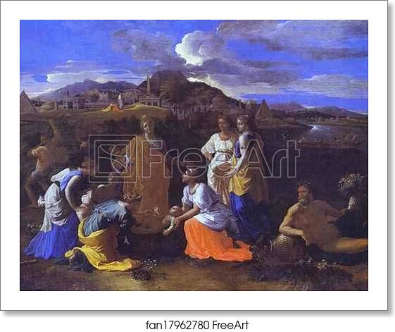 Free art print of The Baby Moses Saved from the River by Nicolas Poussin
