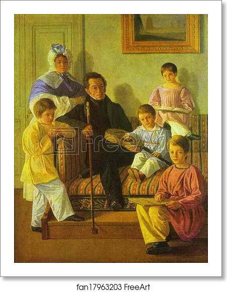 Free art print of The Family Portrait of A. Bashilov with His and Count de Balman's Children by Evgraf Krendovsky Free art print of The Family Portrait of A. Bashilov with His and Count de Balman's Children by Evgraf Krendovsky
