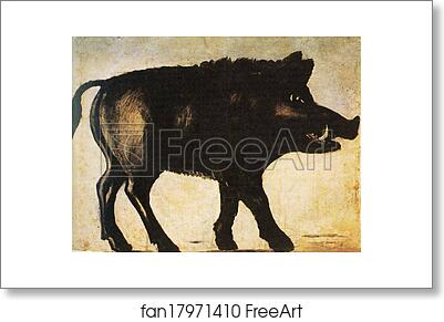 Free art print of Boar by Niko Pirosmani