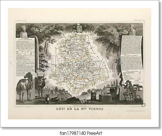 Free art print of Dépt. de la Haute Vienne (région sud-est) by Victor Jules Levasseur