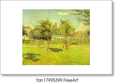 Free art print of Woman in an Orchard. Spring Sunshine in a Field, Eragny by Camille Pissarro