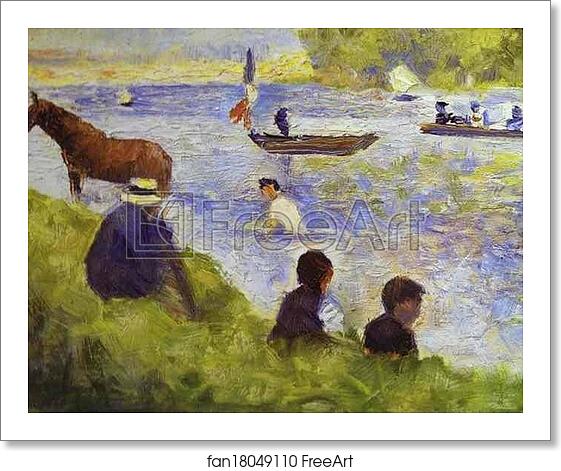 Free art print of Horse and Boat (study for Bathers at Asnières) by Georges Seurat Free art print of Horse and Boat (study for Bathers at Asnières) by Georges Seurat