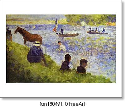Free art print of Horse and Boat (study for Bathers at Asnières) by Georges Seurat