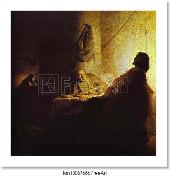 Free art print of Pilgrims at Emmaus by Rembrandt Harmenszoon Van Rijn Free art print of Pilgrims at Emmaus by Rembrandt Harmenszoon Van Rijn