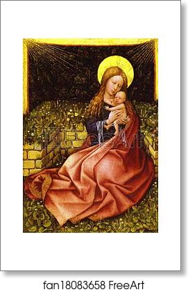 Free art print of Madonna by a Grassy Bank by Robert Campin (Master Of Flemalle)