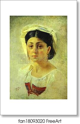 Free art print of Young Italian Woman in a Folk Costume. Study by Nikolay Gay
