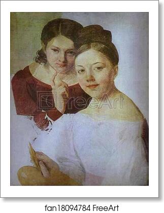 Free art print of Portrait of Artist's Daughters Alexandra and Felisata by Alexey Venetsianov