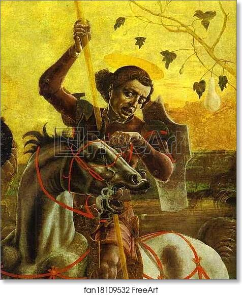 Free art print of St. George and the Dragon. Detail by Cosmè Tura (A.K.A. Cosimo Tura)