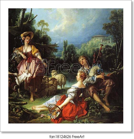 Free art print of A Summer Pastoral. Detail by François Boucher Free art print of A Summer Pastoral. Detail by François Boucher