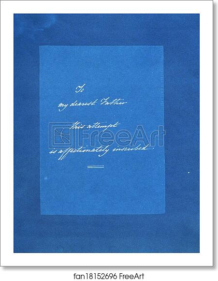 Free art print of Dedication to Anna Atkins's father, John George Children by Anna Atkins