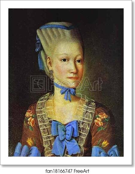 Free art print of Portrait of Elizaveta Cherevina at the Age of 12 by Grigory Ostrovsky