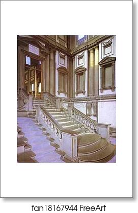 Free art print of Vestibule of the Laurentian Library by Michelangelo
