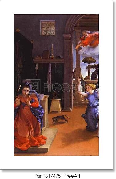 Free art print of The Annunciation by Lorenzo Lotto