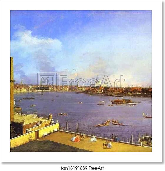 Free art print of London: the Thames and the City of London from Richmond House by Giovanni Antonio Canale, Called Canaletto