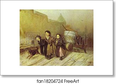 Free art print of "Troika". Apprentice Workmen Carrying Water by Vasily Perov