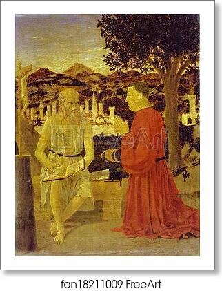 Free art print of St. Jerome and a Donor by Piero Della Francesca