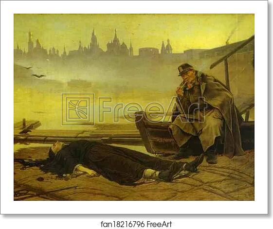 Free art print of Found Drowned by Vasily Perov