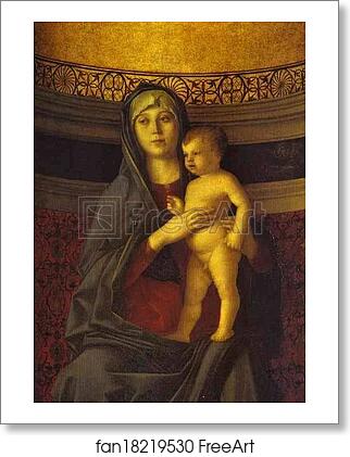 Free art print of Frari Triptych. Madonna and Child. Detail by Giovanni Bellini