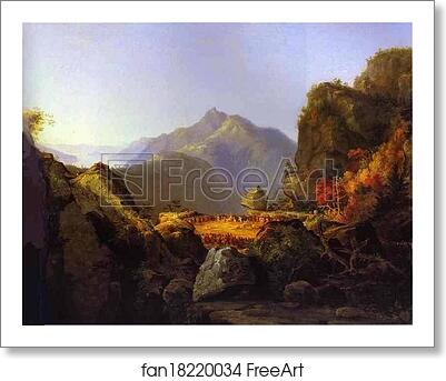 Free art print of Landscape Scene from the Last of the Mohicans by Thomas Cole