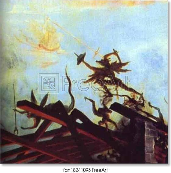 Free art print of The Temptation of St. Anthony. Detail by Matthias Grünewald