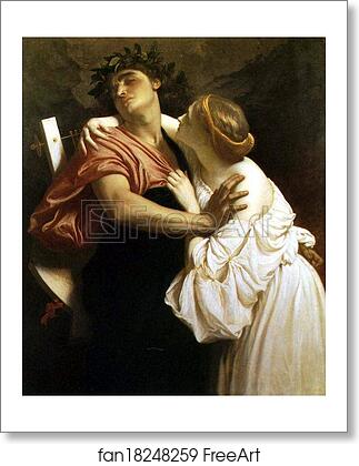 Free art print of Orpheus and Eurydice by Frederick Leighton
