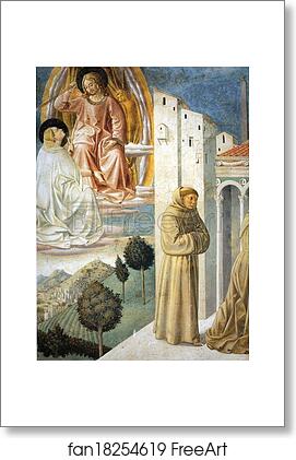 Free art print of Vision of St. Dominic and Meeting of St. Francis and St. Dominic. Detail by Benozzo Gozzoli