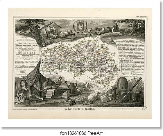 Free art print of Dépt. de l'Orne (région nord-ouest) by Victor Jules Levasseur Free art print of Dépt. de l'Orne (région nord-ouest) by Victor Jules Levasseur