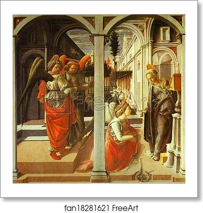 Free art print of The Annunciation by Fra Filippo Lippi