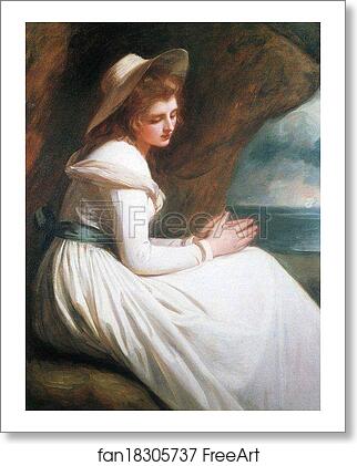 Free art print of Emma Hart in a Cavern by George Romney