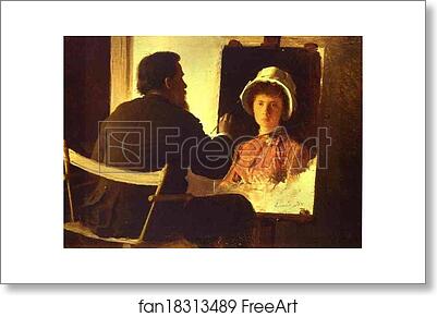 Free art print of Ivan Kramskoy Working on Portrait of his Daughter by Ivan Kramskoy
