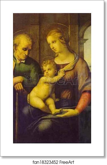 Free art print of Holy Family (The Virgin with the Beardless Joseph) by Raphael Free art print of Holy Family (The Virgin with the Beardless Joseph) by Raphael